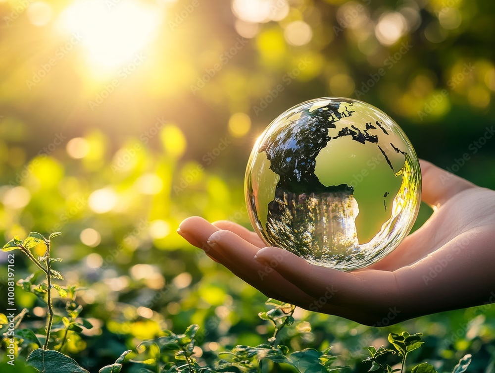 2408 46.A glass globe is held in hand, its surface reflecting sunlight, symbolizing the intersection of environment, social responsibility, and global business cooperation for a sustainable future. 2408 46.A glass globe is held in hand, its surface reflecting sunlight, symbolizing the intersection of environment, social responsibility, and global business cooperation for a sustainable future.
