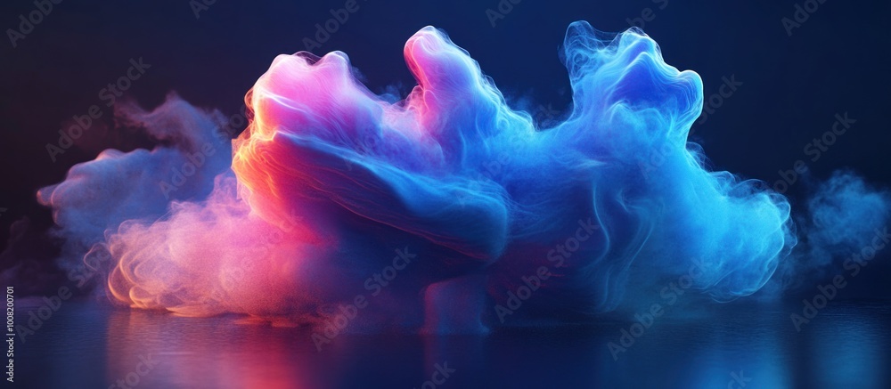 Abstract Colorful Smoke Cloud with Reflection Abstract Colorful Smoke Cloud with Reflection