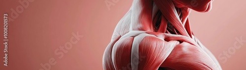 Detailed anatomical image showcasing human muscle structure, ideal for educational and medical purposes.