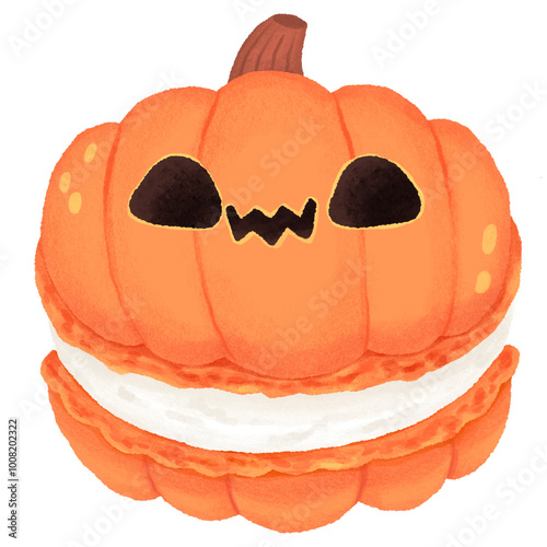 jack o lantern macaron