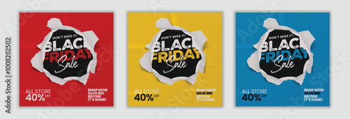 Black Friday sale banner Social Media template premium vector