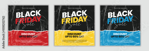 Black Friday sale banner Social Media template premium vector