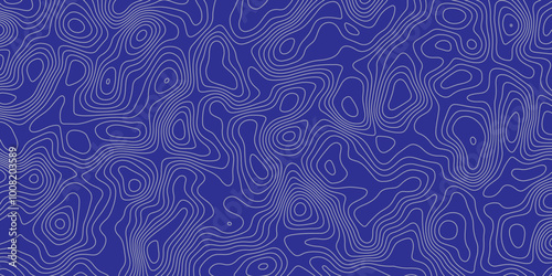 Abstract wavy topographic map. Abstract wavy and curved lines background. Abstract geometric topographic contour map background.