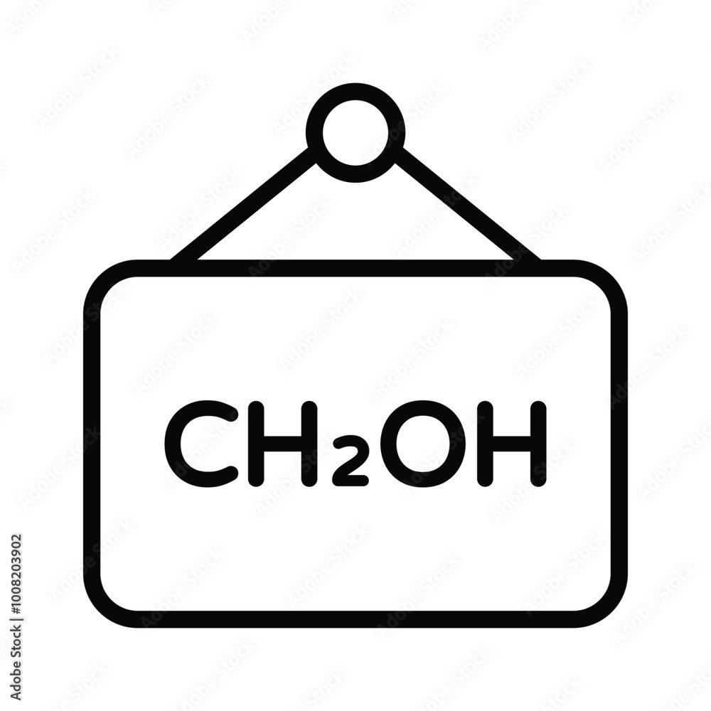 Chemical formula for methanol, commonly used in organic chemistry Chemical formula for methanol, commonly used in organic chemistry