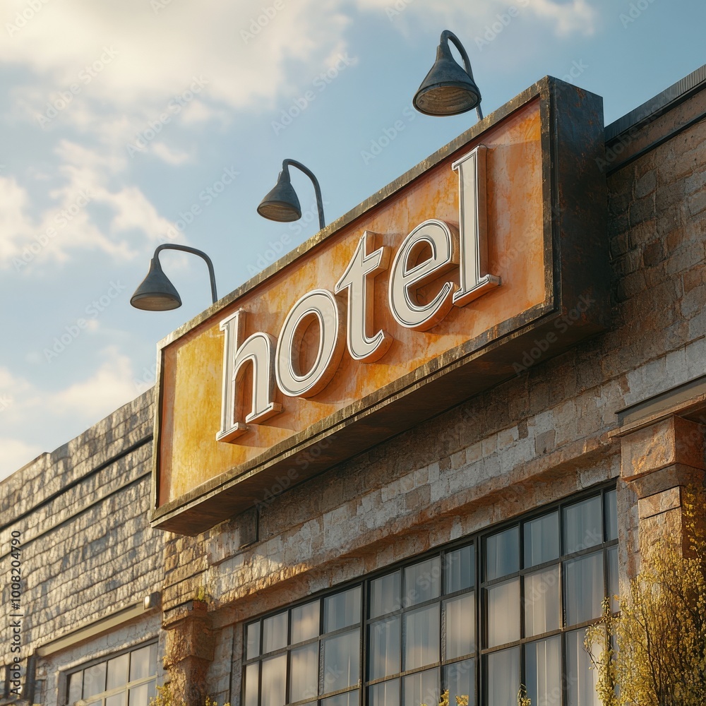 Obraz premium Modern Hotel Building with Clear Blue Sky