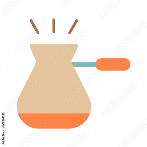 Turk for coffee colored flat icon vector clipart