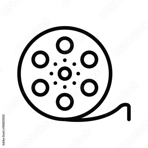Film reel representing cinema and the movie making industry