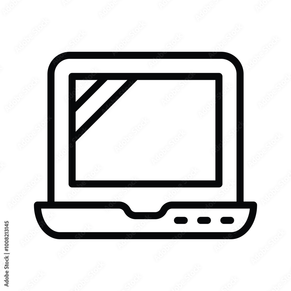 A notebook computer, an icon of laptop in modern style A notebook computer, an icon of laptop in modern style
