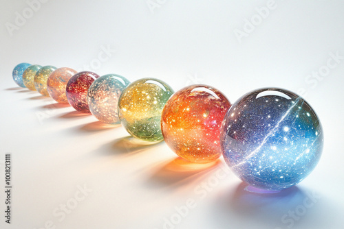 Obraz na płótnie ball, glass, christmas, marbles, decoration, blue, round beads on a white background w salonie