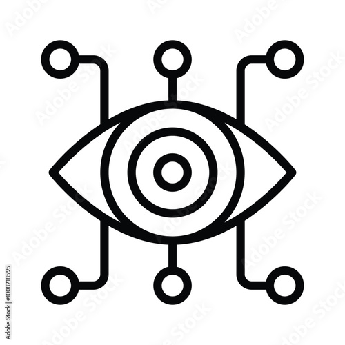 A digital eye representing surveillance, monitoring, and data collection