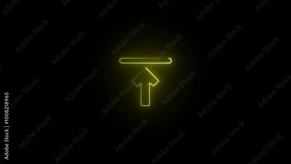 neon glowing symbol of smartphone with in arrow with bright dots on black background with blured reflection on floor . neon glowing symbol of smartphone with in arrow with bright dots on black background with blured reflection on floor .
