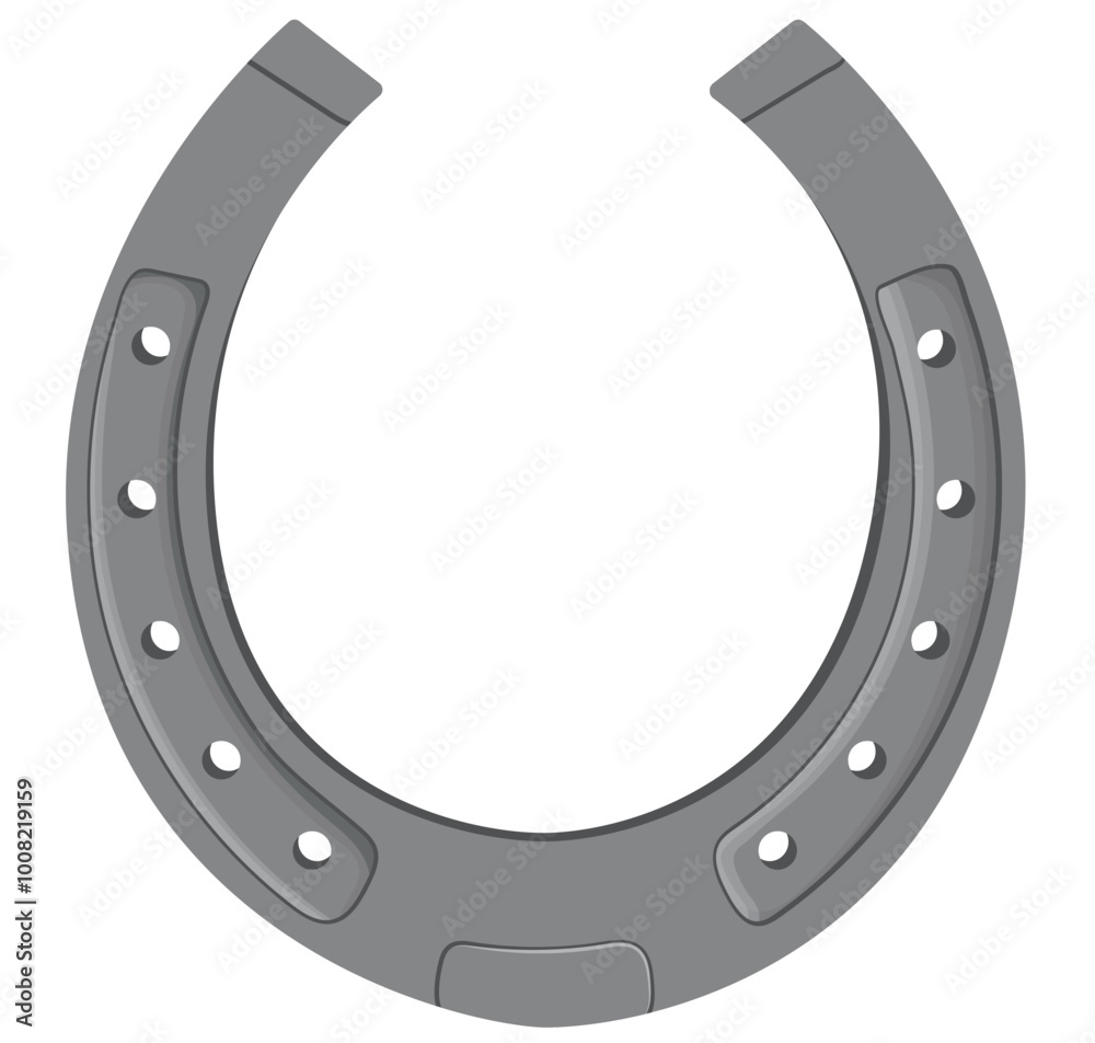 Metal Horseshoe Illustration Isolated on White Background Metal Horseshoe Illustration Isolated on White Background