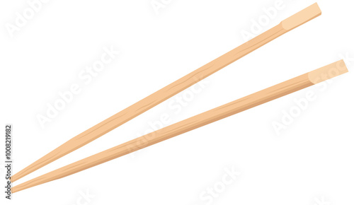Wooden Chopstick Kitchen Utensil Illustration Isolated on White Background