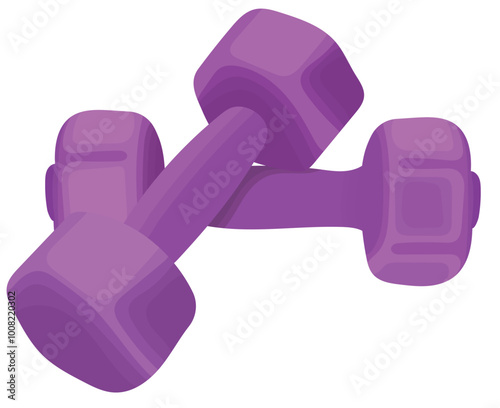 Dumbbell Fitness Equipment Illustration Isolated on White Background