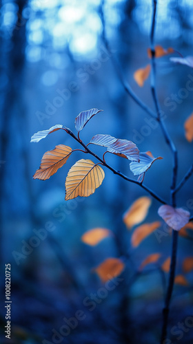 autumn leaves in water