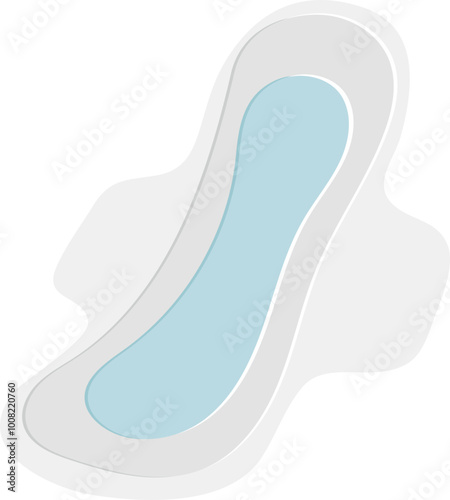 Menstrual Pad Feminine Hygiene Illustration Isolated on White Background
