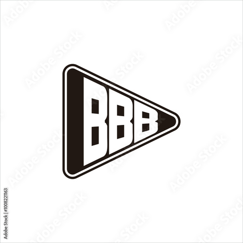 Three letters B with triangles vector illustration.eps