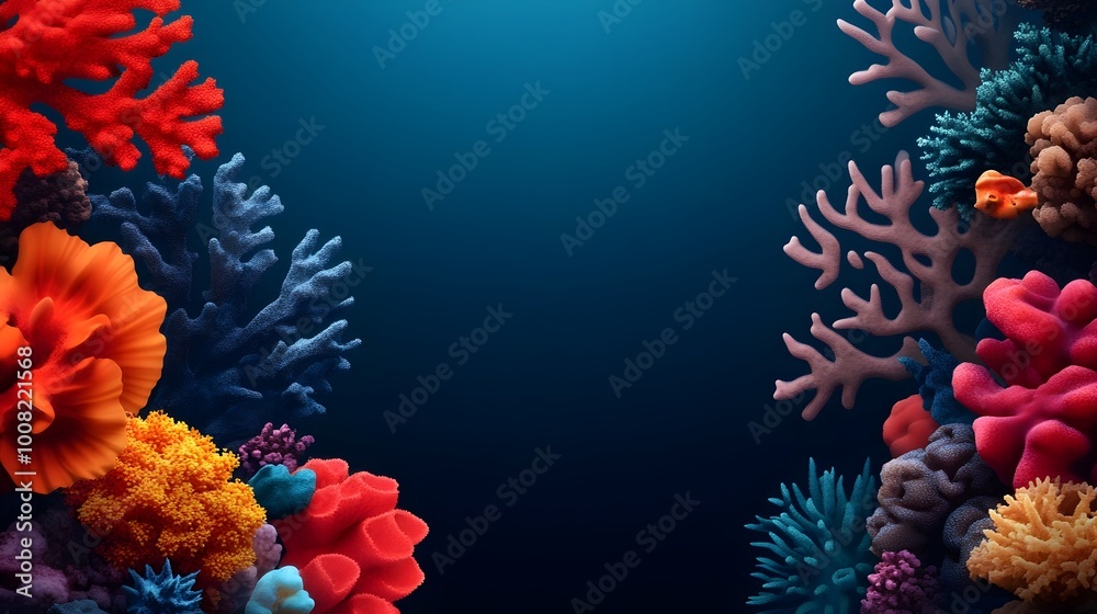 Obraz premium Vibrant Underwater Coral Reef with Diverse Marine Life and