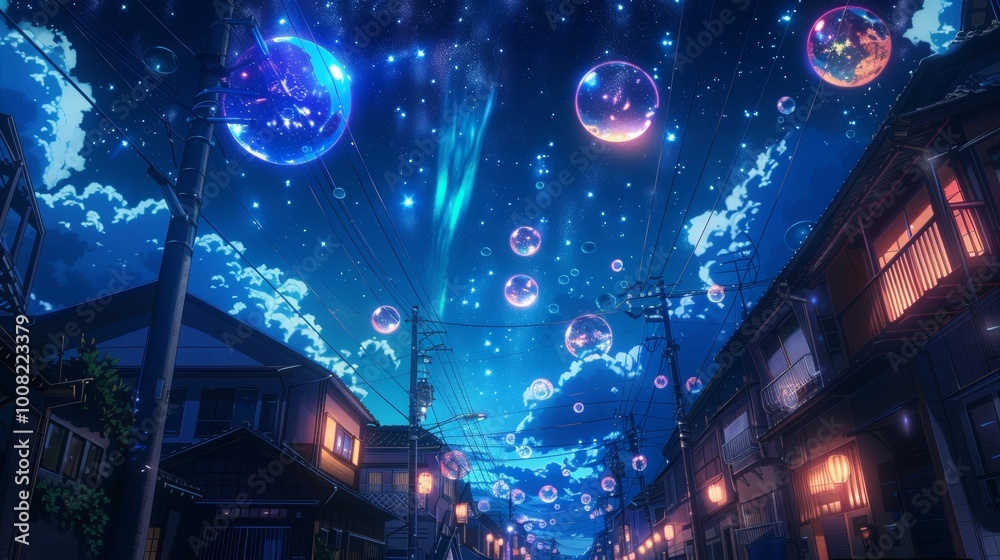 anime landscape with vivid color anime landscape with vivid color
