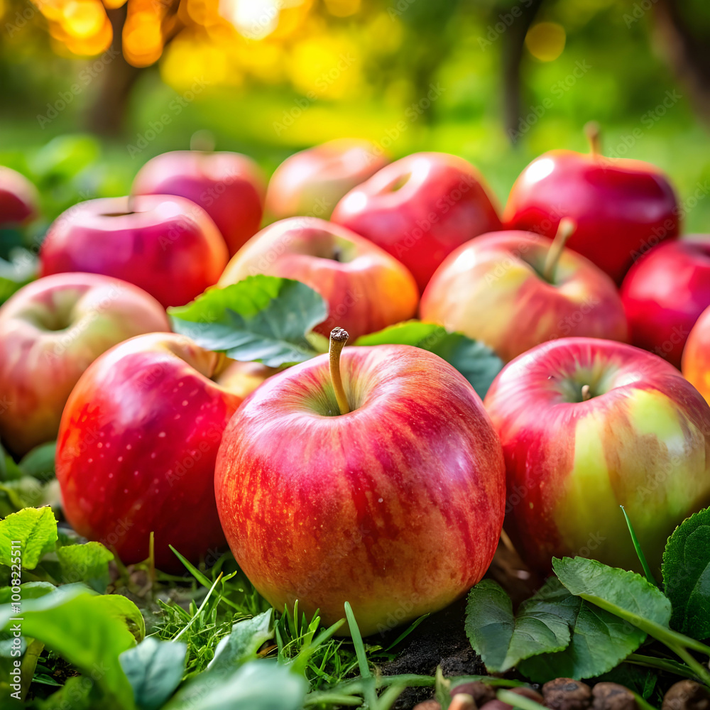 closeup shot of delicious fresh apples growing closeup shot of delicious fresh apples growing