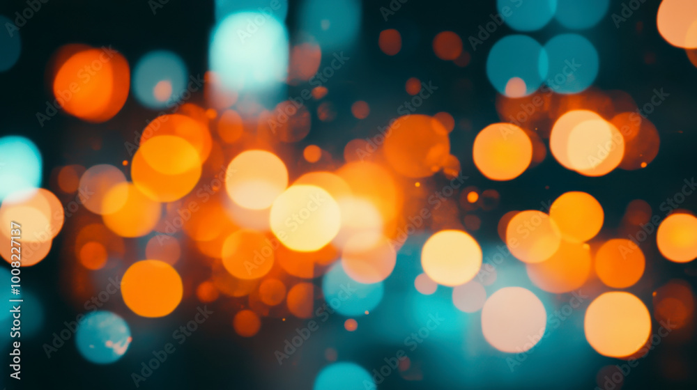 Fototapeta premium graphic blue and orange bokeh