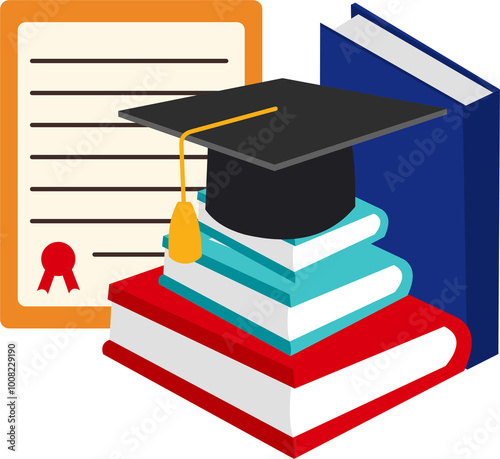 Library Books Illustration