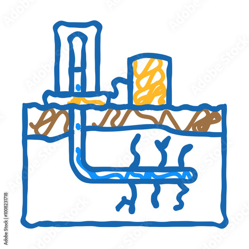 hydraulic fracturing petroleum engineer doodle icon sketch vector. hydraulic fracturing petroleum engineer sign. isolated symbol illustration