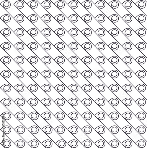 There are large curls on the diagonal lines.