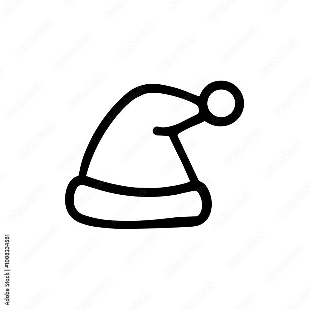 Simple black Christmas santa hat icon icon Simple black Christmas santa hat icon icon