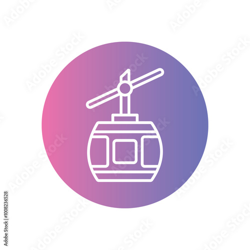 Cable Car icon vector stock illustration