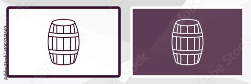 barrell outline icon. Linear vector from farming and gardening concept. Thin line white and black barrell icon isolated on white and dark background