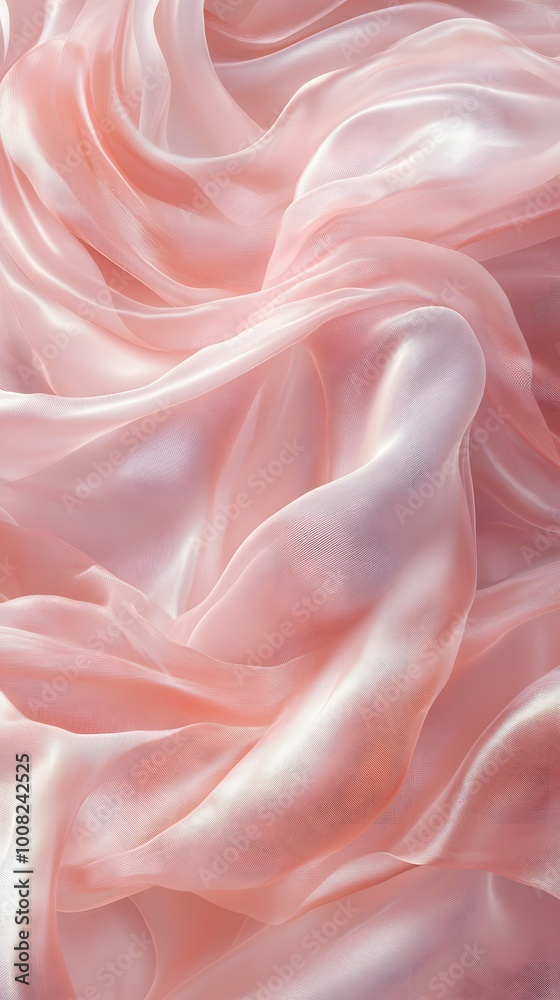 Obraz premium Soft, flowing pink fabric creating an elegant and serene texture.
