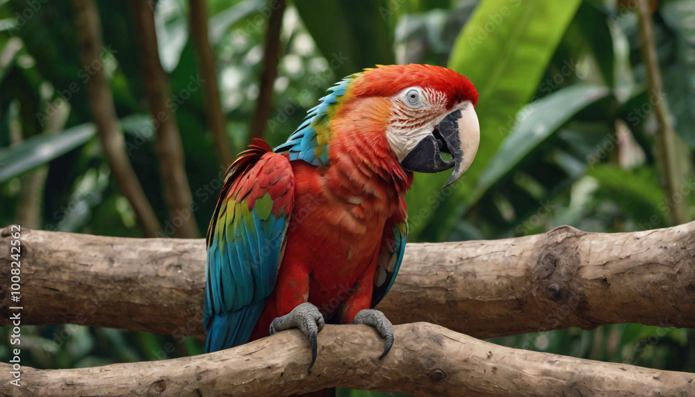 Obraz premium Colorful macaw bird in PNG style with transparent HD wallpaper