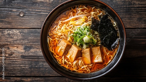Shoyu ramen bowl with bamboo shoots, fish cake, and thin noodles in rich broth
