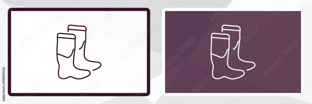farmer boots outline icon. Linear vector from farming and gardening concept. Thin line white and black farmer boots icon isolated on white and dark background farmer boots outline icon. Linear vector from farming and gardening concept. Thin line white and black farmer boots icon isolated on white and dark background