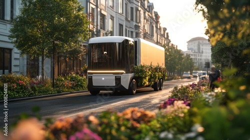 Unmanned electric truck with advanced autopilot for transporting goods
