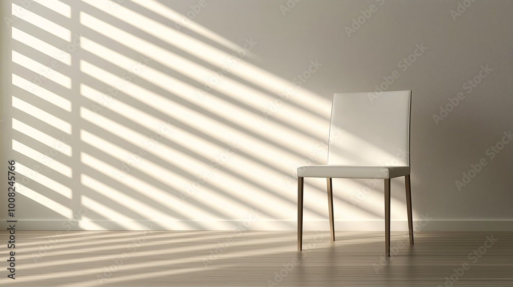 Minimalist Chair with Light and Shadow Effects Minimalist Chair with Light and Shadow Effects