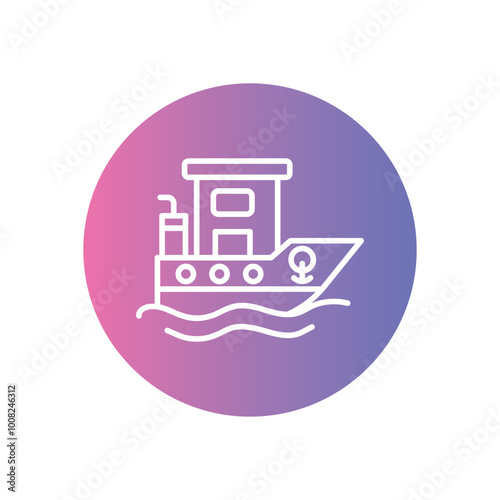 Tugboat icon vector stock illustration