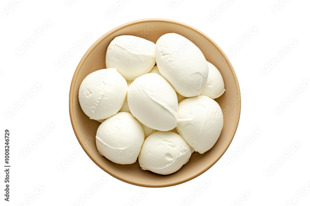 Fresh Buffalo mozzarella cheese balls isolated on white transparent background. Concept of fresh dairy products and Italian cuisine Fresh Buffalo mozzarella cheese balls isolated on white transparent background. Concept of fresh dairy products and Italian cuisine