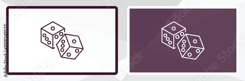 dices outline icon. Linear vector from entertainment concept. Thin line white and black dices icon isolated on white and dark background