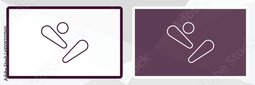 pinball outline icon. Linear vector from entertainment concept. Thin line white and black pinball icon isolated on white and dark background