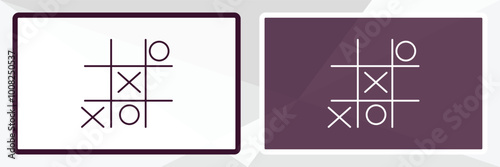 tic tac toe outline icon. Linear vector from entertainment concept. Thin line white and black tic tac toe icon isolated on white and dark background