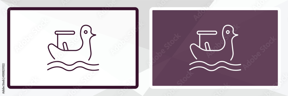 swan boat outline icon. Linear vector from entertainment concept. Thin line white and black swan boat icon isolated on white and dark background swan boat outline icon. Linear vector from entertainment concept. Thin line white and black swan boat icon isolated on white and dark background