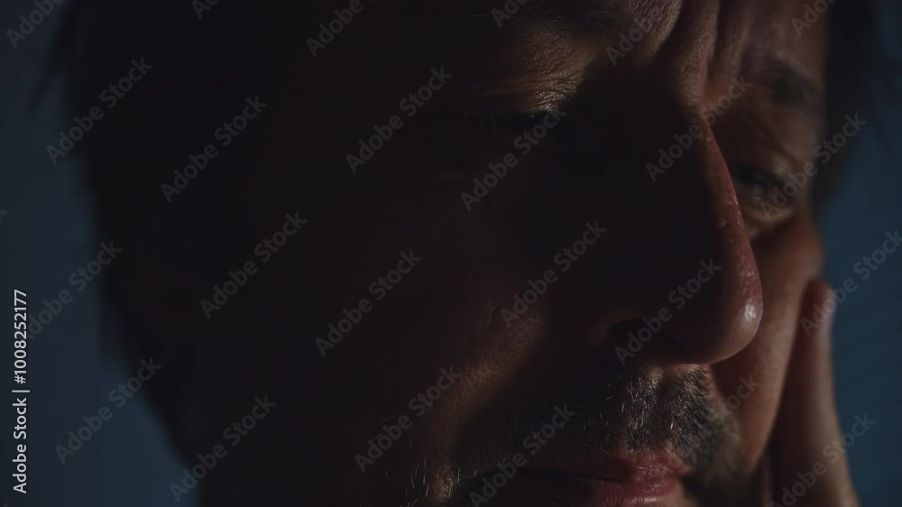 Emotional distraught sad man crying stressed, dealing with mental health problems, depression, anxiety and despair, 4K Emotional distraught sad man crying stressed, dealing with mental health problems, depression, anxiety and despair, 4K