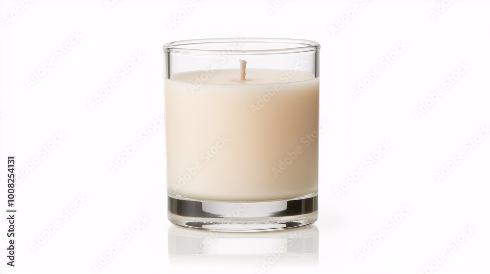 Elegant White Candle in Clear Glass Container Elegant White Candle in Clear Glass Container