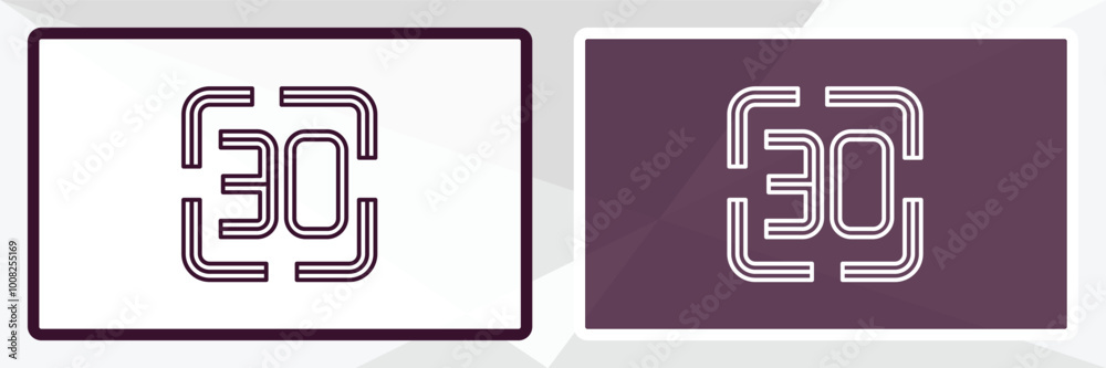 digital display 30 outline icon. Linear vector from education concept. Thin line white and black digital display 30 icon isolated on white and dark background digital display 30 outline icon. Linear vector from education concept. Thin line white and black digital display 30 icon isolated on white and dark background