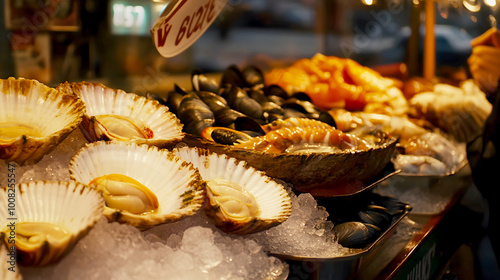 Beautiful Seafood Stall with Fresh Selection