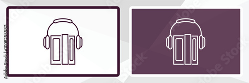 audiobook outline icon. Linear vector from education concept. Thin line white and black audiobook icon isolated on white and dark background