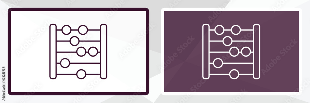 abacus outline icon. Linear vector from education concept. Thin line white and black abacus icon isolated on white and dark background abacus outline icon. Linear vector from education concept. Thin line white and black abacus icon isolated on white and dark background