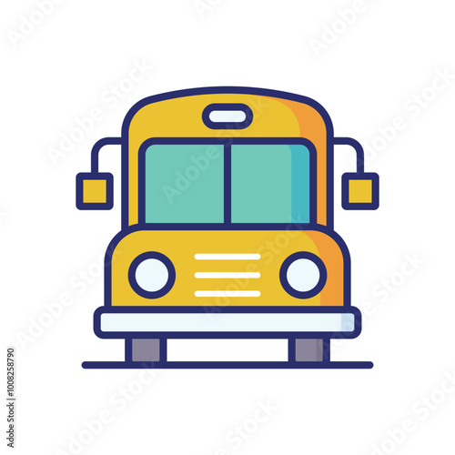 School Bus icon vector stock illustration